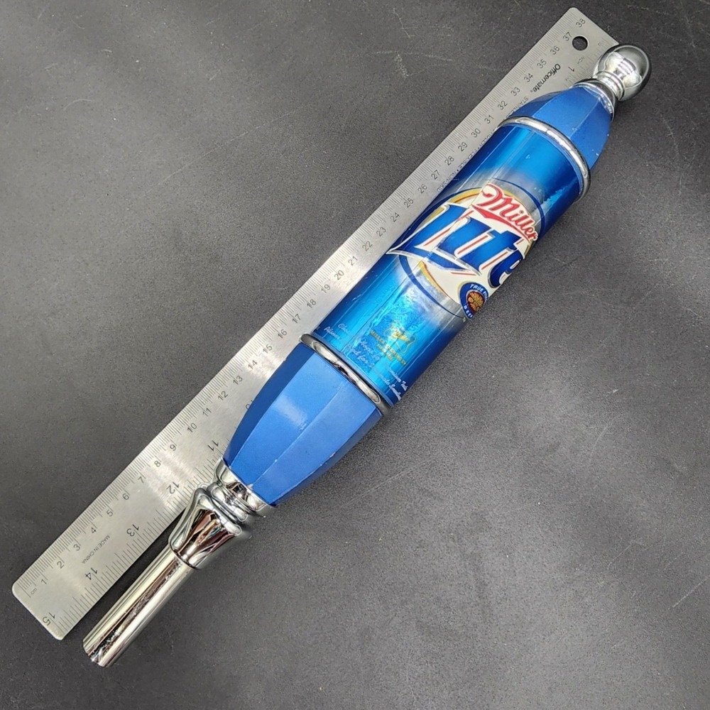 Miller Lite 12" Blue Beer Tap Handle Bar Kegerator Draft Pub Man Cave Brewiana